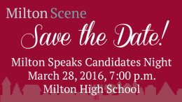 Milton Speaks Candidates Night