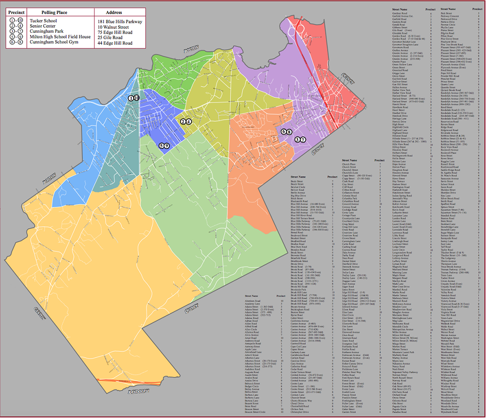 Milton Neighbors Please Vote On April 26 2016 7 A M 8 P M The   Precinct Map 0416 