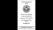 May 2018 Milton Town Warrant