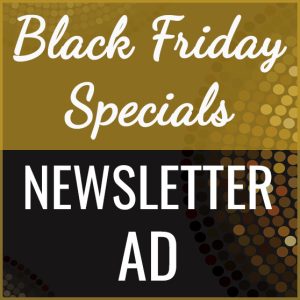 Text image reading "Seasonal Special Newsletter Ad" with a dotted background design.