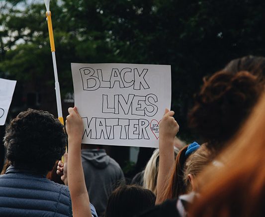 Black Lives Matter protest in East Milton Square. Photo by Meghan Donelan.