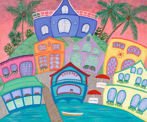 Colorful Painting of Boqueron, Puerto Rico by Melissa Fassel Dunn